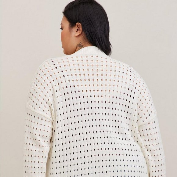 Plus size sweater cardigan by Torrid 2 2X 18 20 plus size cream sweater NWT - Picture 2 of 4